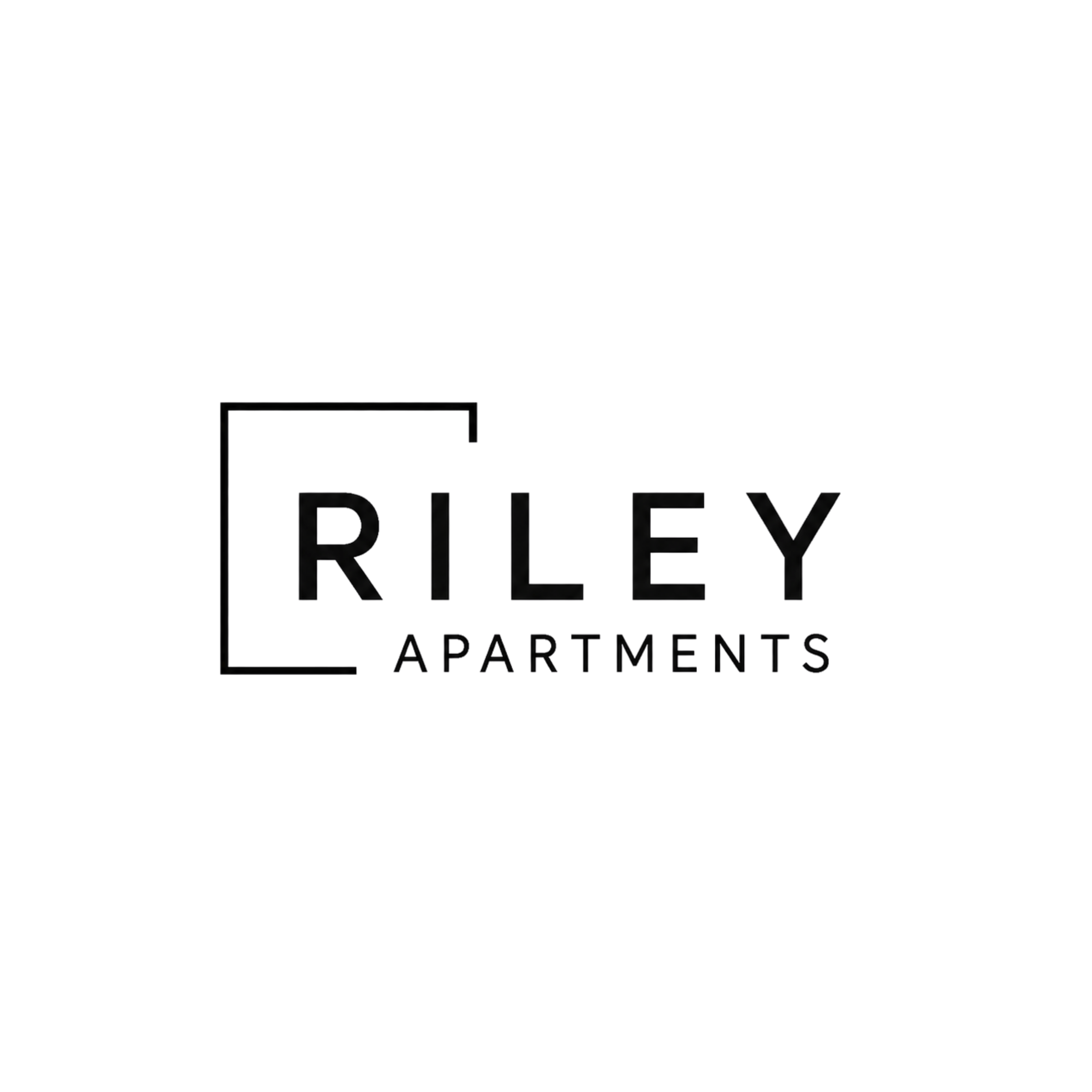 The image is a logo for Riley Apartments.